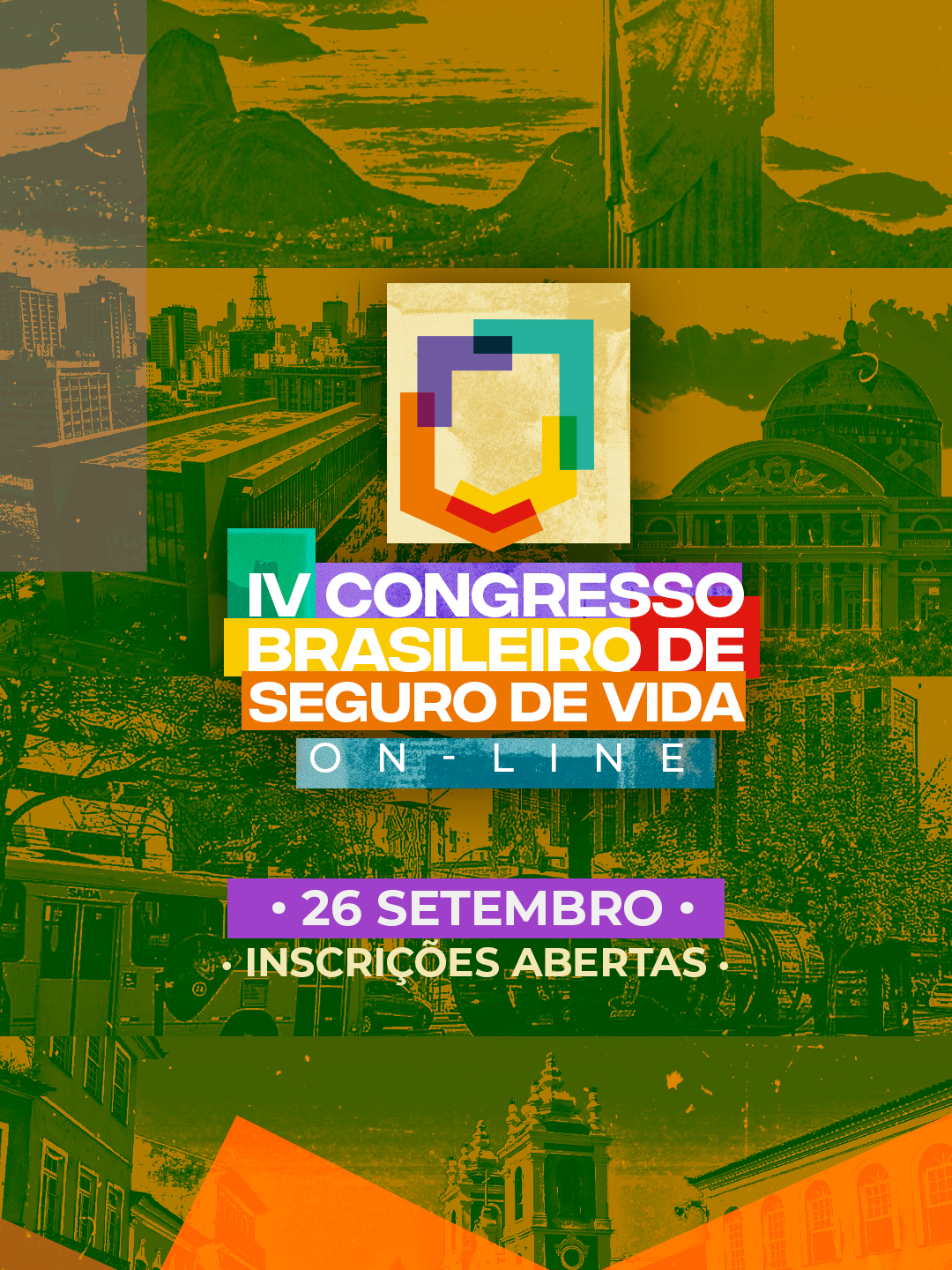 Arte de divulgação do IV Congresso Brasileiro de Seguro de Vida — 26 de setembro, on-line